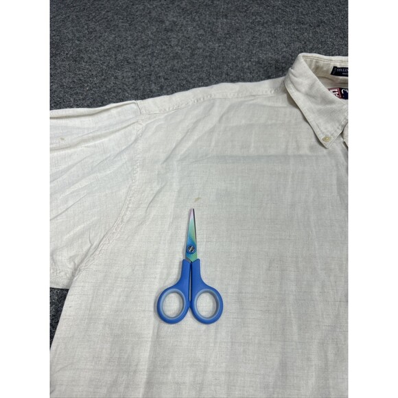 Vintage Chaps Ralph Lauren Linen Blend Shirt Men's Sz Large Pocket Short Sleeve - Picture 3 of 8